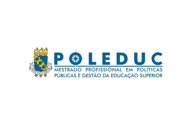 Imagem: logo do Poleduc com o brasão da UFC à esquerda e o nome Poleduc em caixa alta ao lado direito