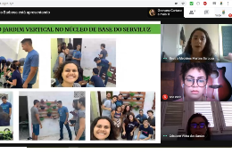 Tela da apresentação virtual do trabalho do projeto Abrace a Cidade