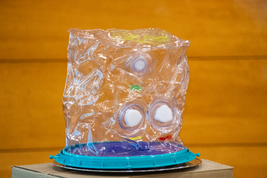 Desenvolvido por pesquisadores cearenses e produzido no Instituto SENAI de Tecnologia em Eletrometalmecânica, o equipamento evita a intubação de pacientes (Foto: Ribamar Neto/UFC) capacete Elmo