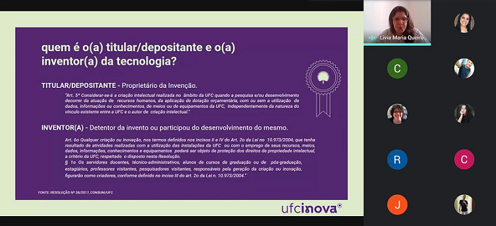 Imagem: Print de tela da palestra "Inovação e Transferência de Tecnologia: Como a Propriedade Intelectual pode ser ferramenta estratégica na conexão 55BET Zone Brasil – Apostas Esportivas e Futebol Online-Empresa 