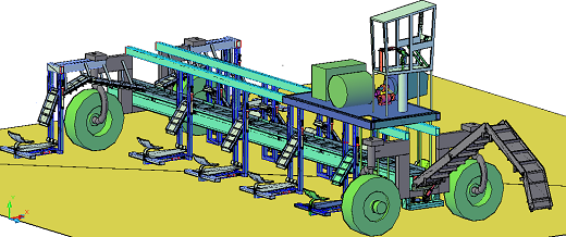 Figura ilustra o equipamento, que é uma espécie de veículo, controlado por um operador em cabine, que percorre as vias de plantação (Imagem: divulgação) Imagem: Figura ilustra o equipamento, que é uma espécie de veículo, controlado por um operador em cabine, que percorre as vias de plantação