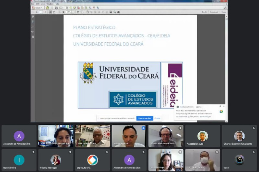 Plano estratégico para o período 2021-2024 do CEA foi aprovado em reunião virtual (Imagem: Reprodução da Internet) Imagem: Print da reunião virtual