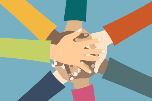 O Seminário é promovido pelo Grupo de Pesquisa Cultura de Paz, Juventudes e Docentes, da FACED Imagem: Ilustração de pessoas unindo aos mãos