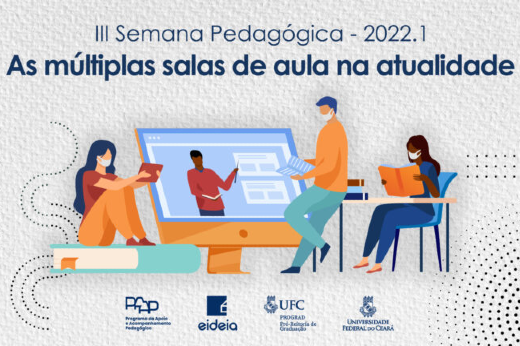 Voltada à comunidade universitária da UFC, a iniciativa tem como objetivo aprimorar as práticas pedagógicas com foco na inovação acadêmica (Imagem: Divulgação) Imagem: Banner da III SEMPED