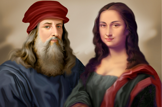 Nas telas expostas, o público poderá conferir releituras da célebre obra "Monalisa", de Leonardo da Vinci, como esta intitulada "O Criador e a Criação" (2018), de Mestre Júlio (Imagem: Divulgação) Imagem: Nas telas expostas, o público poderá conferir releituras da célebre obra "Monalisa", de Leonardo da Vinci, como esta intitulada "O Criador e a Criação" (2018), de Mestre Júlio (Imagem: Divulgação)