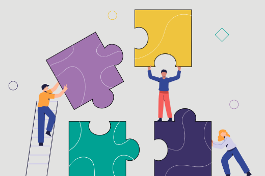 A V Semana Pedagógica tem programação aberta a professores, estudantes, técnico-administrativos e toda a comunidade externa (Imagem: Divulgação) Imagem: ilustração com bonecos e formas geométricas