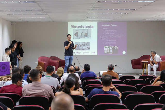 Imagem: estudantes apresentam metodologia utilizada em sala de aula